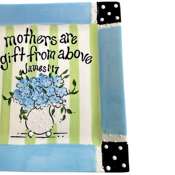 Burton+Burton Decorative Ceramic Scripture Plate – Mothers Are a Gift from Above - Picture 8 of 11